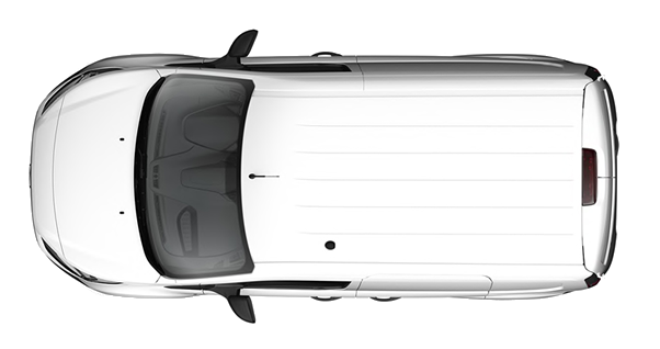 White transit van as seen from above